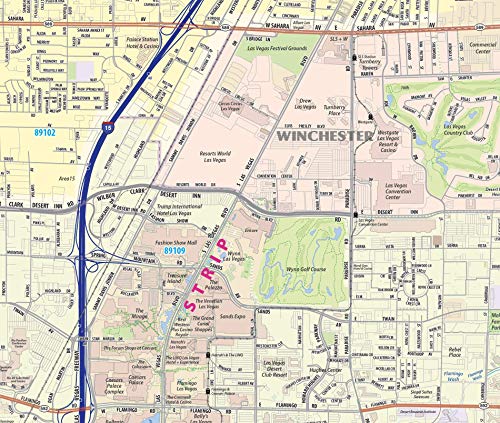 Las Vegas Laminated Wall Map (54" Wide x 45" high)