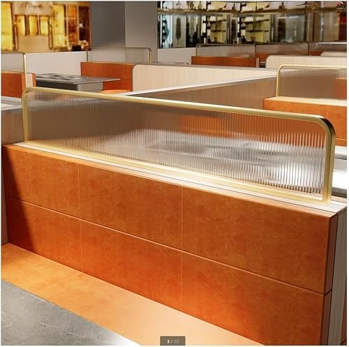Office Partition Screens Desk Privacy Panels for& Hotel 30cm Low Table Dividers Gold Color Stylish Workspace Separation for Dining Areas (60cm)