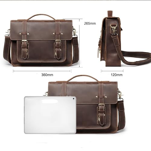 ZUIAI Men Briefcase Business Messenger Bags Male Vintage Shoulder Bag Men's Large Laptop Travel Bags