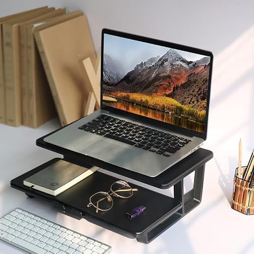 DDYYDS Display Height Bracket Double-Layer Storage Multifunctional Desktop Lifting Base Laptop Stand