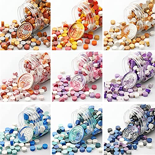 MLLXUXANCC 100pcs Retro Octagon Wax Seal Beans Stamp Beads for DIY Vintage Craft Wedding Envelope Wax Seal Ancient Sealing Wax Stamp Making