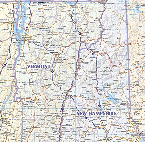 Topographics Northeast US Laminated Wall Map (42" x 40")