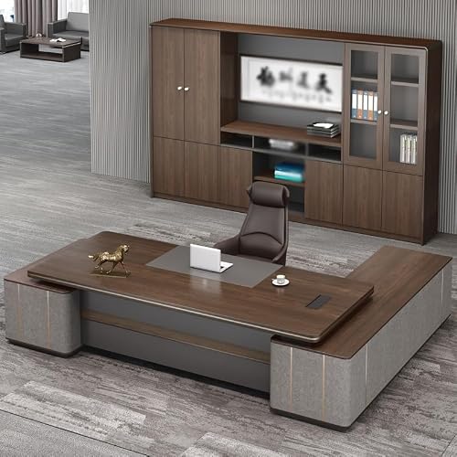 LINKIO Home Office Desks Boss Desk Office Simple Large Desk President Manager Desk Furniture Computer Table Desk