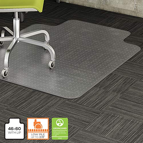 Lorell, LLR69159, Wide Lip Low-Pile Chairmat, 1 Each, Clear