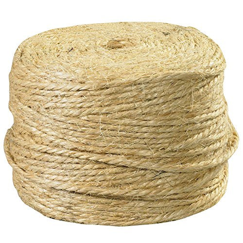 BOX USA Fiber Sisal Tying Twine, 3 Ply, 970', 360 lbs. Tensile Strength, Natural (TWS970)
