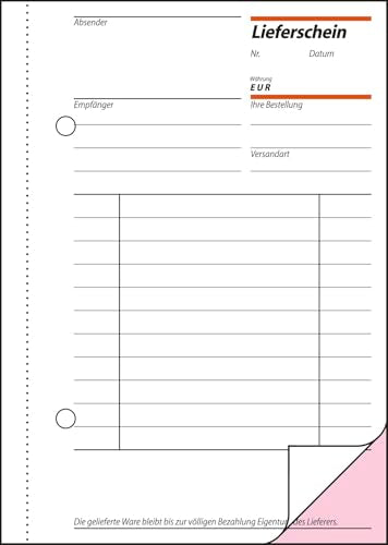 Sigel LI625 Delivery Notes with reciepts Pack of 2 x 50 Sheets, 1 x A6 with Blue Carbon Paper, 2 x 50 Sheets (Pack of 10) Pack of 10