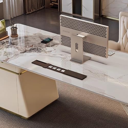 LINKIO Home Office Desks Rock Board Desk Minimalist Desk Modern Model Room Study Writing Desk Workbench Computer Table Desk(180cm)
