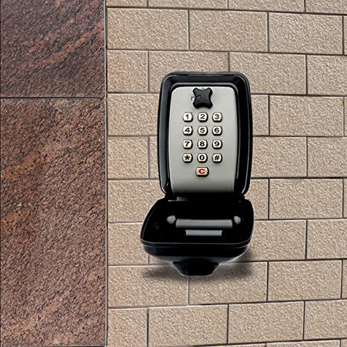 WMEIE Key Lock Box, Lock Box Outside for House Key, Wall Mounted Weatherproof Resettable Code Key Lock Box for Outside, Cipher Lock Box for Home Hotels and Schools (Color : A)