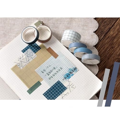 UOHLCX Retro Series Cute Masking Washi Tape Set Journal Supplies Paper Stationary(D)