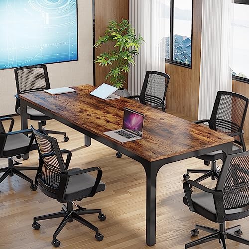 Tribesigns 6.5FT Conference Table, 78.7-Inch Rectangle Meeting Seminar Table, Large Business Tables for 6-8 People (Only Table)