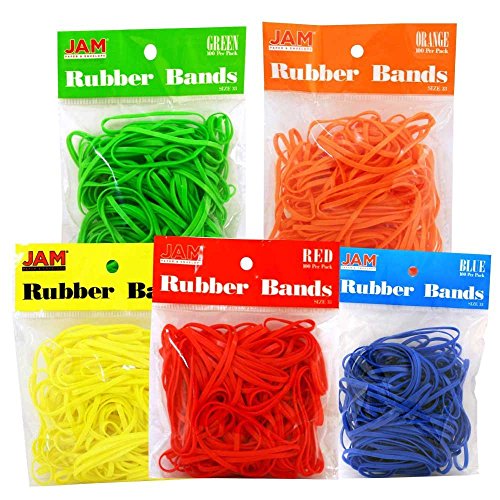 JAM PAPER Colorful Rubber Bands - Size 33 - Assorted Rubberbands - 500/Pack