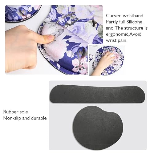 KLFBZAZ Pad Wrist Rest Rubber Base Memory Foam Set Desk Mat with Keyboard pad