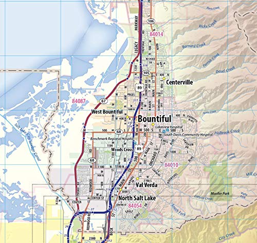 Greater Salt Lake City Laminated Wall Map (36” Wide by 54” high)