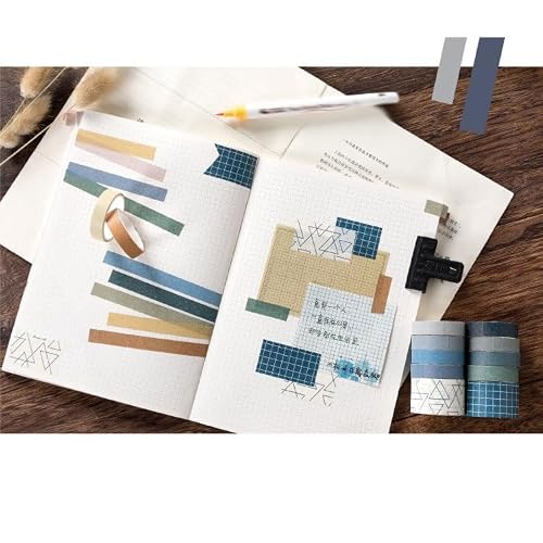 UOHLCX Retro Series Cute Masking Washi Tape Set Journal Supplies Paper Stationary(D)