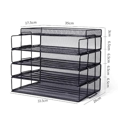 Yinj1835hh File holder Office Storage File Stacking Tray Three-layer Column Data Frame Iron Mesh Rack Office