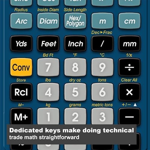 Calculated Industries 4400 TradesmanCalc Technical Trades Dimensional Trigonometry and Geometry Math and Conversion Calculator Tool for Tech Students, Welders, Metal Fabricators, Engineers, Draftsmen Small