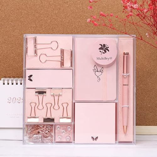 GGGUOJINN Stationery Set Gift Box Sticky Note Ballpoint Pen Mini Notebook Badge Paper Binder Clips Office Supplies (Color :, Size : As Shown) (As Shown)