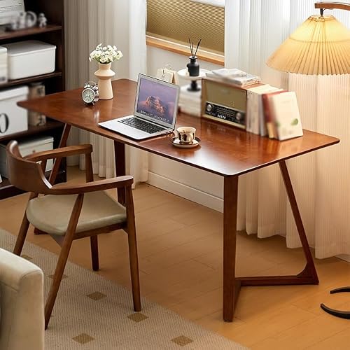 LINKIO Home Office Desks Long Table Solid Wood Modern Home Living Room Work Study Room Tea Table Office Computer Table Desk(140cm)