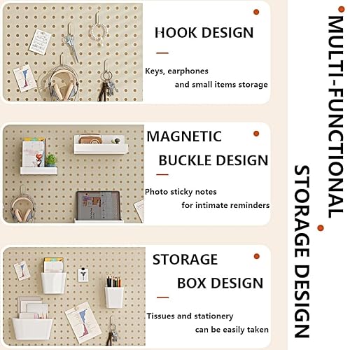 ZBJDX Metal Clamp on Desk Organizer Shelf, Gaming Desk Accessories with Pegboard and Shelf, Desk Extender Pegboard Workstation (White),Medium