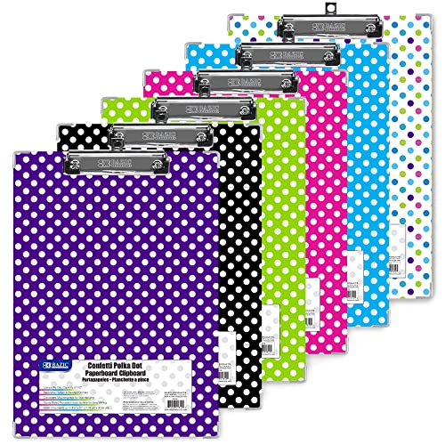 BAZIC Standard Size Polka Dot Paperboard Clipboard w/Low Profile Clip, Case of 48 (1812-48)