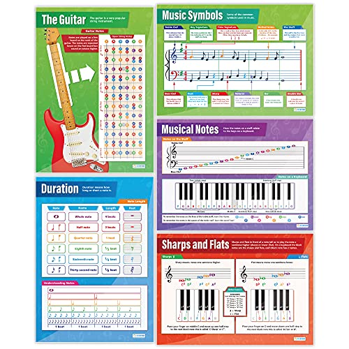 Music Posters - Set of 30, Extra Large, 33"x 23.5", Laminated, Wall Charts