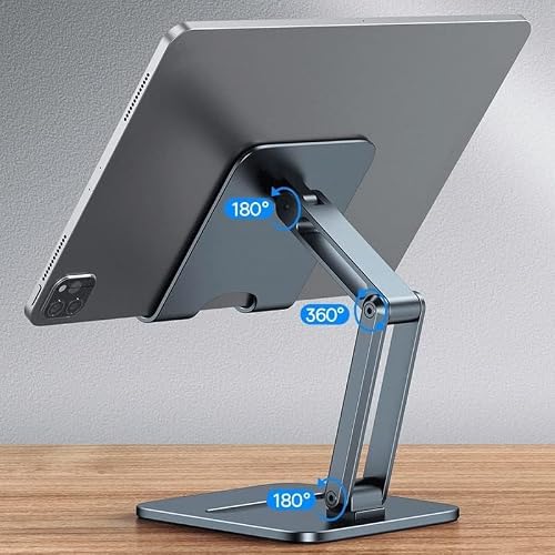 OATTIS Cellphone Holder All Aluminum Alloy Phone Stand Metal Desk Phone Stand Phone and Tablet Foldable Cell Phone Stand