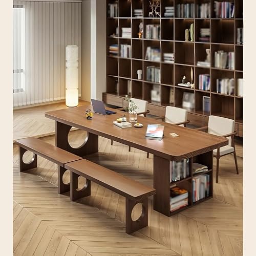 BGGJJ Computer Desk 180cm Solid Wood Long Strip, Modern Study Room Furniture, Suitable for Company and Family Desk with Drawers(180cm)