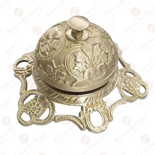 Adonai Hardware "Ehud" Brass Decorative Table Calling Bell - Matte Brass Unlacquered