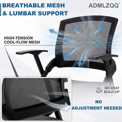 2 PACK Heavy Duty Folding Office Conference Chair with Armrest Mesh Back