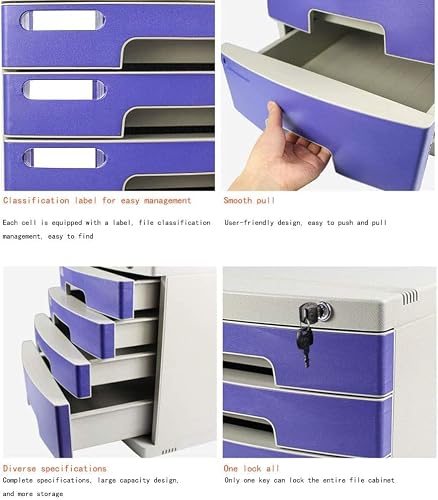 ELUKHT File Cabinets Filing Cabinet Keys Lock 10 Drawer Data File Storage Cabinet - Multicolor 29.5X39.4X32.5Cm Bookcase