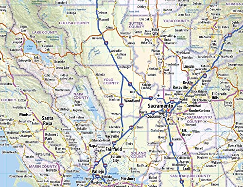 Topographics California Laminated Wall Map (36' x 41')