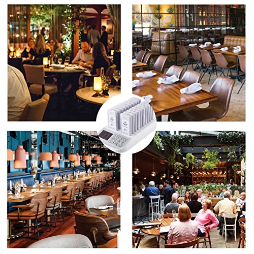 YYCALLING Restaurant Pager System,Social Distancing Buzzer 20 Pagers(White)