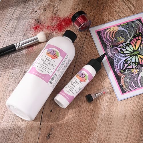 Art Institute Glitter Dries Clear Glue Kit, 16oz & 2oz with Metal Tip & Pin