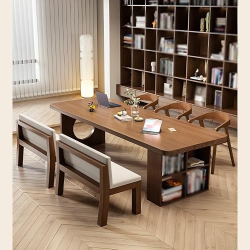 BGGJJ Computer Desk 180cm Solid Wood Long Strip, Modern Study Room Furniture, Suitable for Company and Family Desk with Drawers(180cm)