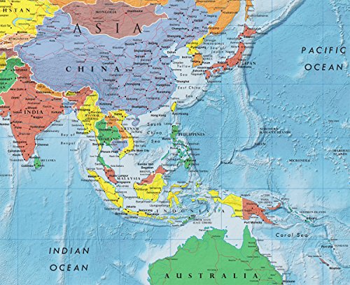 47x77 World Classic Premier Wall Map Mega Poster Laminated