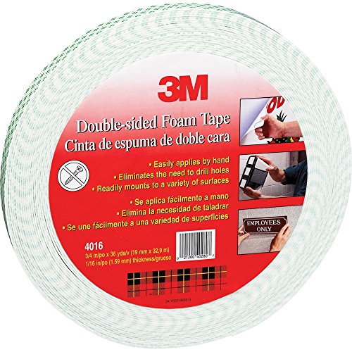 Double Coated Foam Tape, 3/4 x 36' roll, 1/16" thick MMM401634