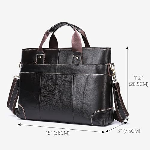 YNBJIL Leather Bag ForBriefcases Leather Laptop Bag Shoulder Messenger Bags Document Computer Bags