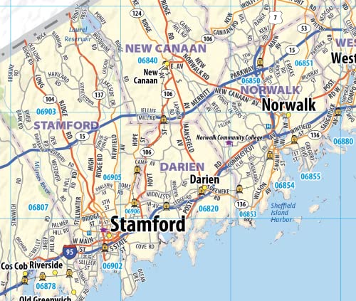 Connecticut Laminated Wall Map (34” wide x 25” high)