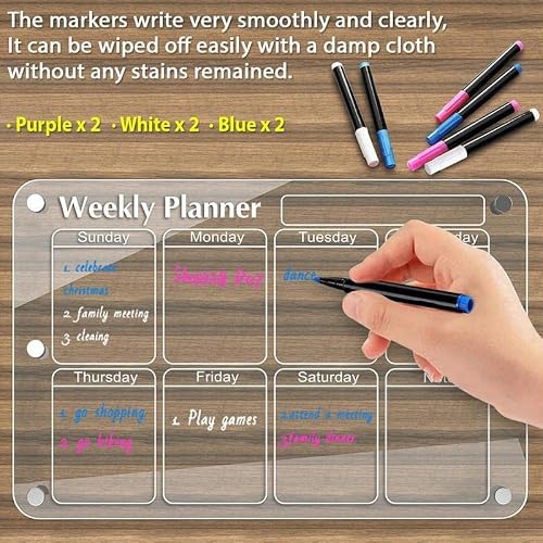 Magnetic Calendar Fridge Dry Erase Board Planner Schedule Board