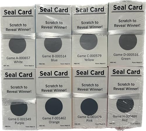 The Ticket Gurus-Match 5 Tickets containing (5) 3 Digit Numbers 000-999 per Card with no duplicates 200 Tickets per Set. 8 Shipped per Order.