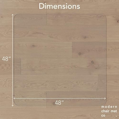 Modern Chair Mat Co. Office Desk Glass Chair Mat - Clear Tempered Glass - Easy Glide - Protects Carpet and Hardwood Floors - 48" x 48"
