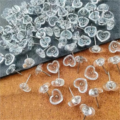 300pcs Transparent Cork Board Pins Plastic Thumbtacks Map Push Pins for Photo Wall