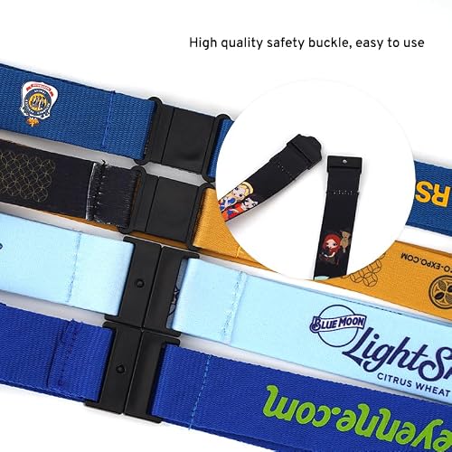 Custom 500 Pieces Breakaway Solid Color Lanyards Personalized Polyester Neck Straps with Logo, Text, Name for Office, Company, School, Event