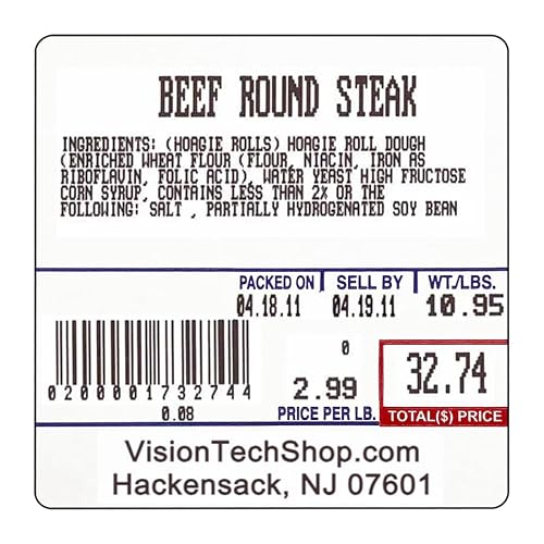 VisionTechShop LST-8020 Printing Scale Label, 58 x 60 mm, UPC/Ingredients 36 Rolls of 500 Labels, Lower Price Than 12 Rolls