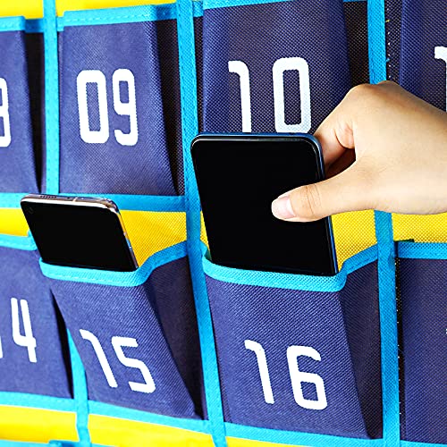 Loghot 36 Numbered Pockets Classroom Pocket Chart for Cell Phone Holder