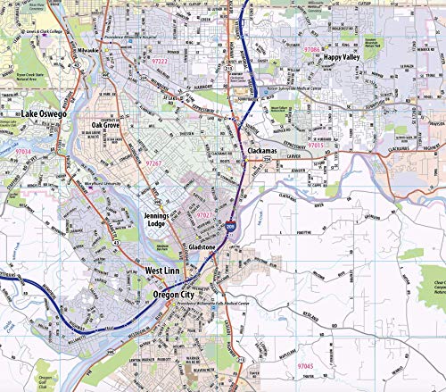 Topographics Greater Portland Oregon Laminated Street Map (42' Wide by 46' High)