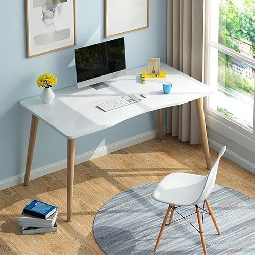ntumLeap Modern Computer Desk for Home Office with Drawers Multipurpose Wood Workstation Study Table Easy Zero Assembly 39.5" L * 19.5" W * 29" H Natural Finish with Baffle.,White-31.5