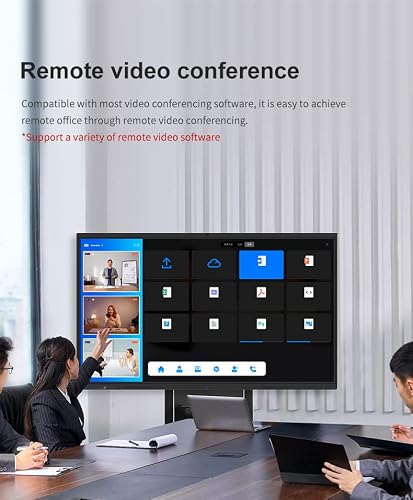 TIANGOU 65 inch Interactive whiteboard, Smart Board, 4K UHD Touch pad, Android 11 System、8G RAM+128G ROM, Built-in high-Definition Camera, for Meetings, Classes and Training
