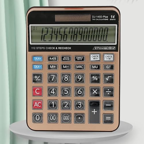 QERTYHJK 14 Digit Scientific Calculator Solar Battery Energy General Purpose Calculators Programmer Office Stationery Supplies