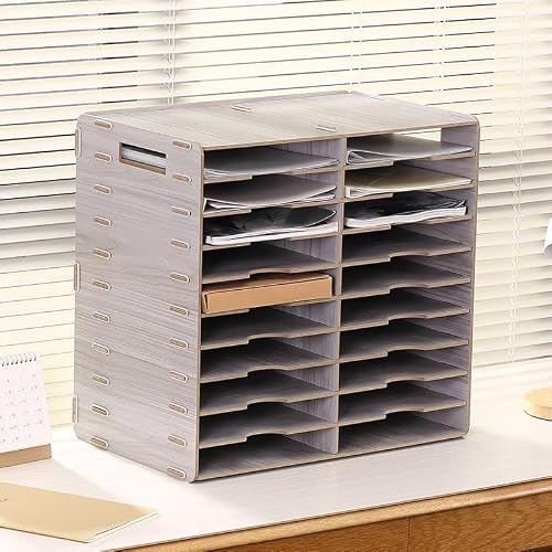 20-Slot Classroom Mailbox, Wooden Paper Organizers